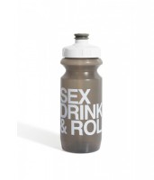 Фляга 600ml Green Cycle  Sex Drink & Roll серый/белый