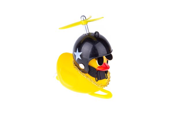 Дзвоник-іграшка ONRIDE Duck (зірка, чорний), з підсвіткою, Ø керма 22-32мм
