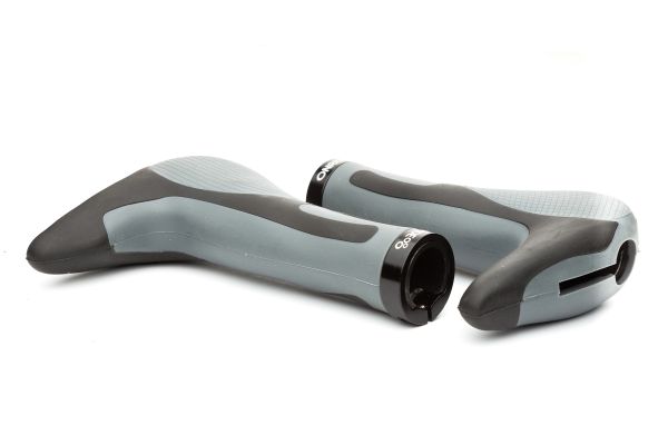 Гріпси ONRIDE HornGrip50, ергономічні з ріжками, два замки, 140 мм, чорний/сірий Гріпси ONRIDE HornGrip50, ергономічні з ріжками, два замки, 140 мм, чорний/сірий
