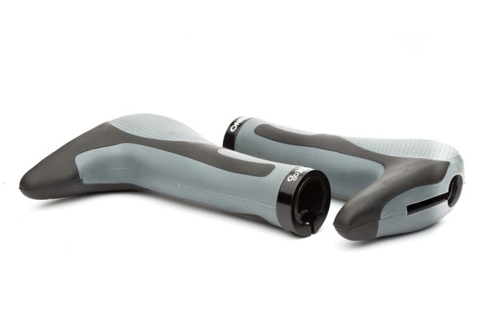 Гріпси ONRIDE HornGrip50, ергономічні з ріжками, два замки, 140 мм, чорний/сірий