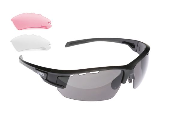 Окуляри ONRIDE Leader 40 матовий чорний з лінзами Smoke / HD pink / Clear Окуляри ONRIDE Leader 40 матовий чорний з лінзами Smoke / HD pink / Clear