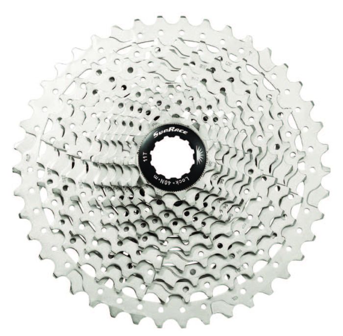 Касета 11-k 11-42T SUN RACE MS7 MTB сталевий павук, Metallic Silver