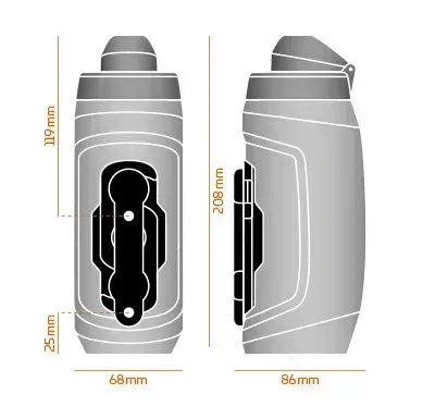 Фляга з конектором та базою Fidlock TWIST bottle 590мл., прозорий/чорний