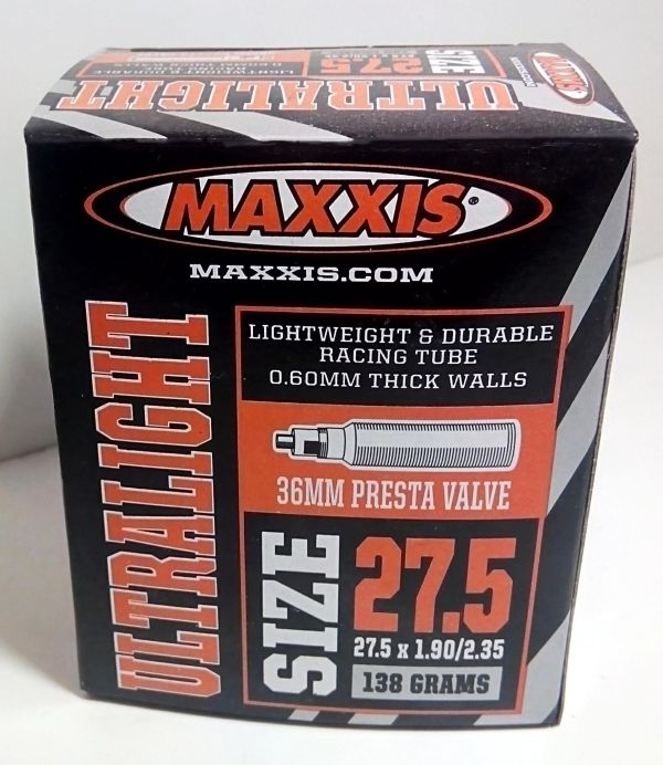 Камера Maxxis Ultra Light 27,5x1.90/2.35 FV(36mm) Камера Maxxis Ultra Light 27,5x1.90/2.35 FV(36mm)