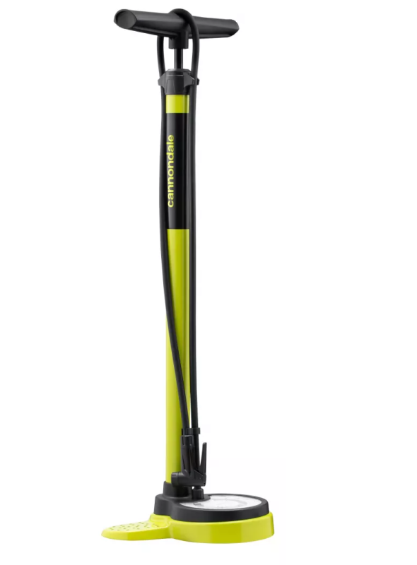 Насос Cannondale ESSENTIAL підлоговий, з манометром 140psi, presta+schrader, чорно-жовтий Насос Cannondale ESSENTIAL підлоговий, з манометром 140psi, presta+schrader, чорно-жовтий
