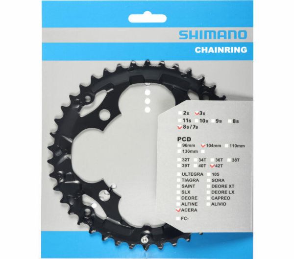 Зірка шатунів Shimano Acera FC-M361 42T чорний Зірка шатунів Shimano Acera FC-M361 42T чорний